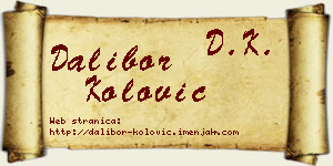 Dalibor Kolović vizit kartica